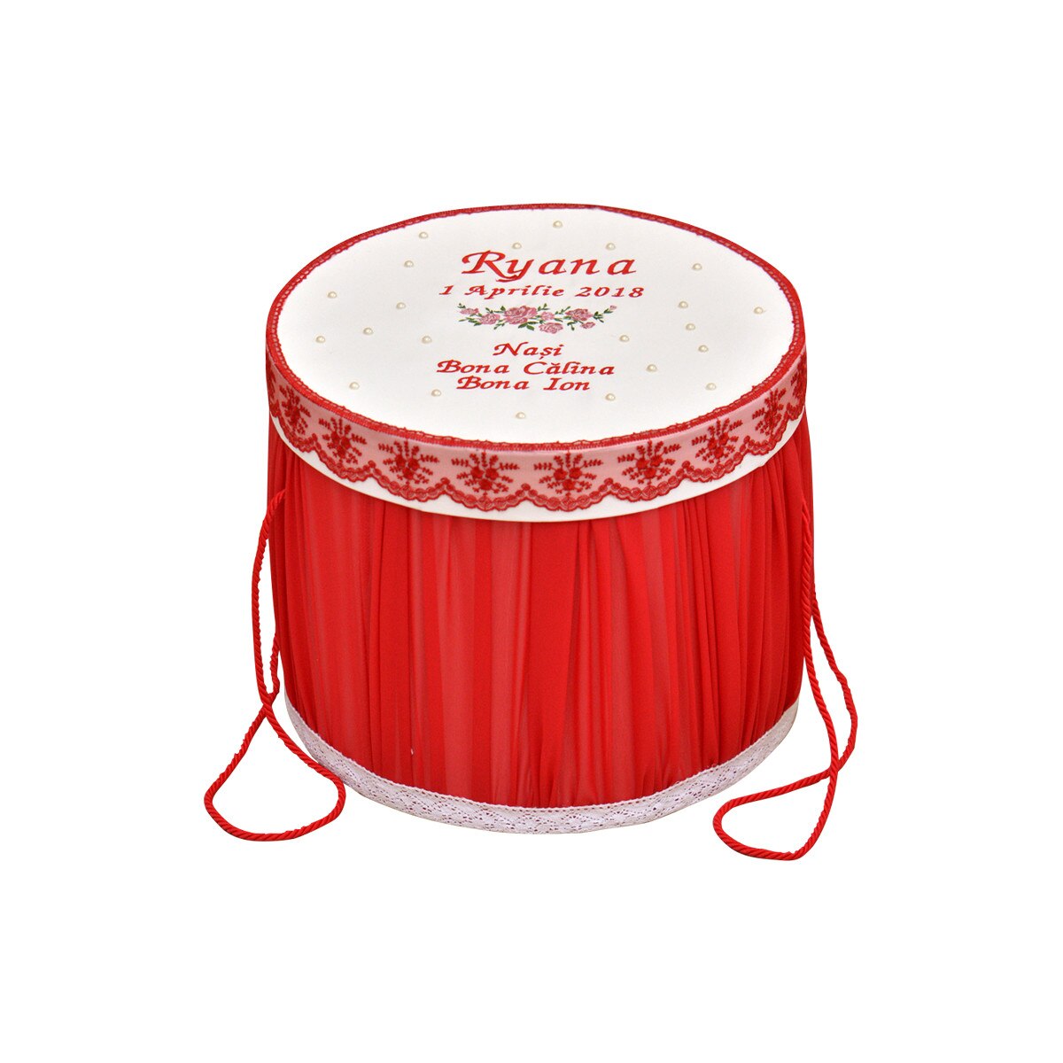 Cutie brodata pentru trusou de biserica Rosie