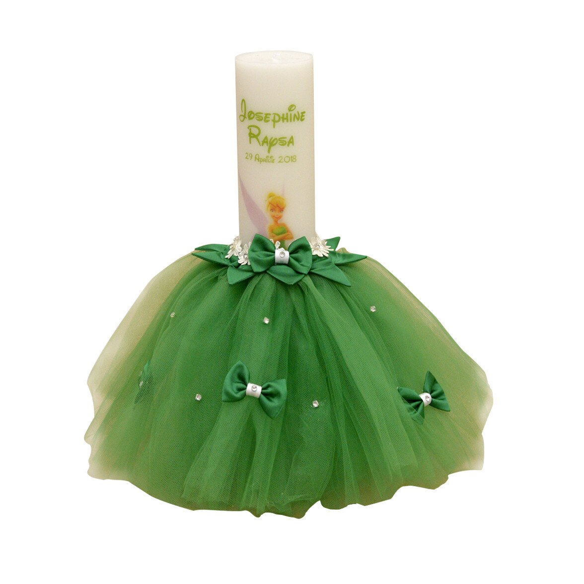 Lumanare de botez personalizata Tinker Bell
