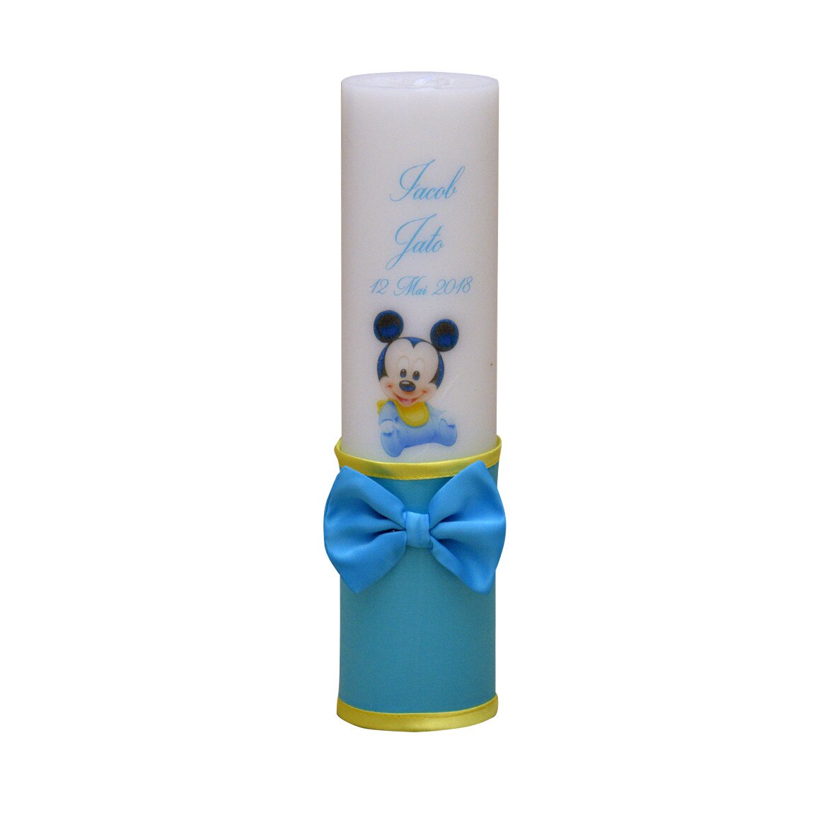 Lumanare de botez personalizata Mickey Bebelus