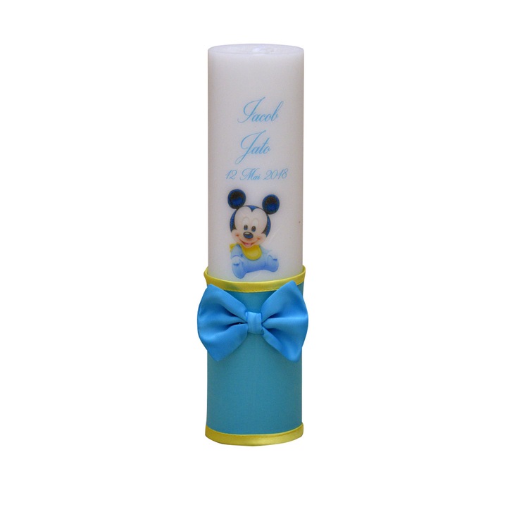 Lumanare de botez personalizata Mickey Bebelus