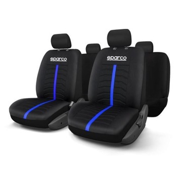 Set huse Scaune Auto Alfa-Romeo 145/146/147/155/156/159- Sparco Blue Stripe 11 Buc Set huse Scaune Auto Alfa-Romeo 145/146/147/155/156/159- Sparco Blue Stripe 11 Buc