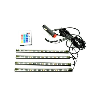 Pachet lumini ambientale auto, interior, 7 culori LED, telecomanda, jocuri lumini Pachet lumini ambientale auto, interior, 7 culori LED, telecomanda, jocuri lumini
