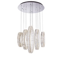 candelabru pendul lumina led rotund pandantiv de cristal din sticla s cu cinci inele pentru sufragerie dinning dormitor imagen 16_0_
0