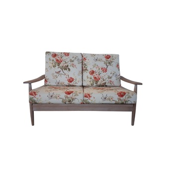 Canapea Retro cu brate Quadra 130x87x88 cm, flori coral Canapea Retro cu brate Quadra 130x87x88 cm, flori coral