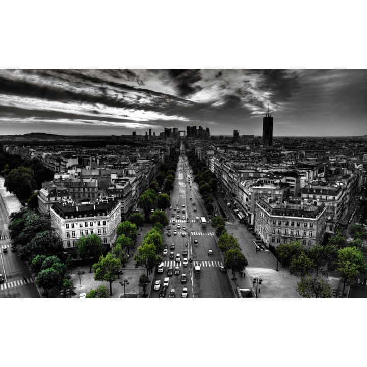 Fototapet autoadeziv Orasul in alb-negru, 90x130 cm