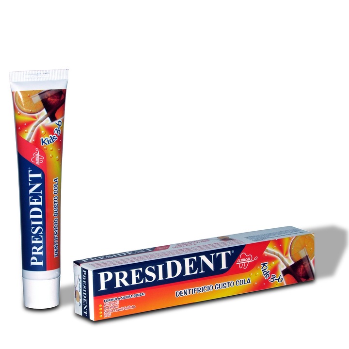 President Fogkrém, gyerekeknek, 3-6 év között, Cola ízű, 50ml