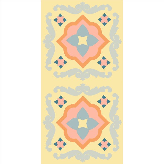 Set stickere autocolante faianta decorativa 20cm x 40cm, model decorativ galben 2