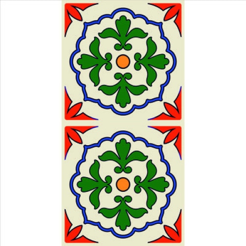 Set stickere autocolante faianta decorativa 20cm x 40cm, model deco multicolor 6