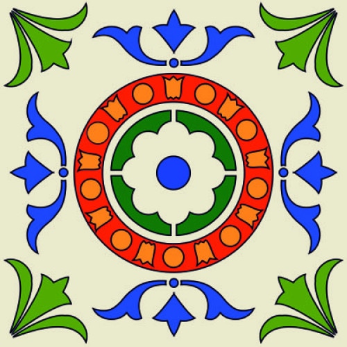 Set stickere autocolante faianta decorativa 15cm x 15cm, model deco multicolor 5