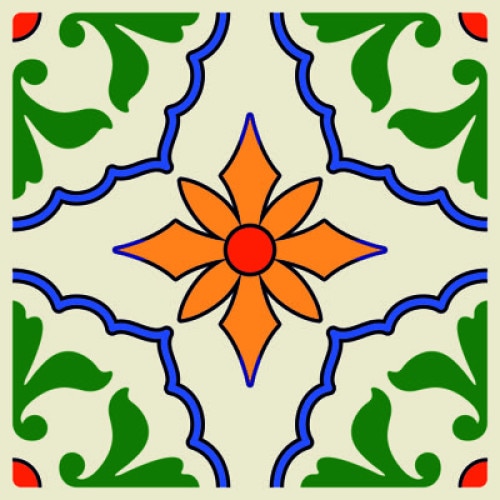 Set stickere autocolante faianta decorativa 20cm x 20cm, model deco multicolor 7