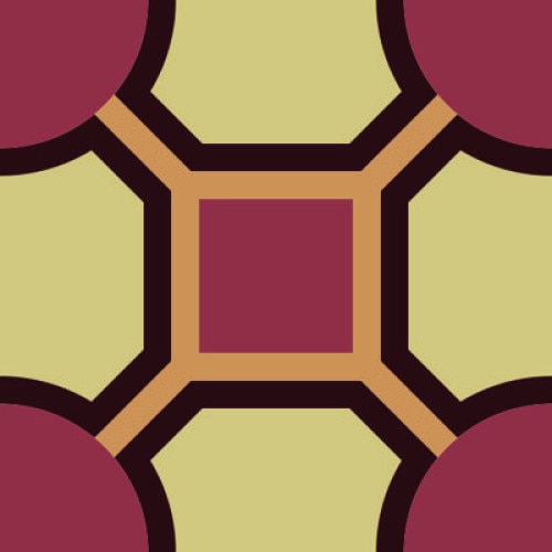 Set stickere autocolante faianta decorativa 20cm x 20cm model decorativ galben cu visiniu