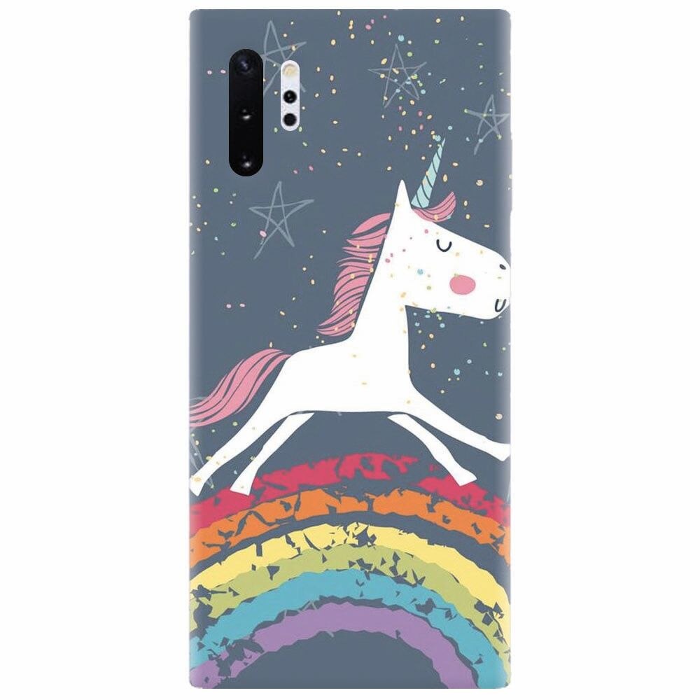 Husa silicon pentru Samsung Galaxy Note 10 Plus, Unicorn Rainbow