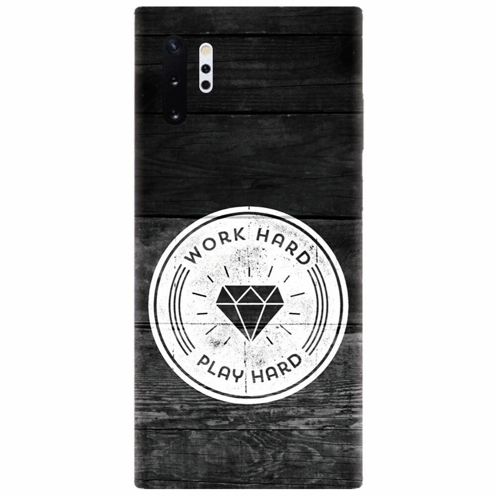 Husa silicon pentru Samsung Galaxy Note 10 Plus, Work Hard Play Hard