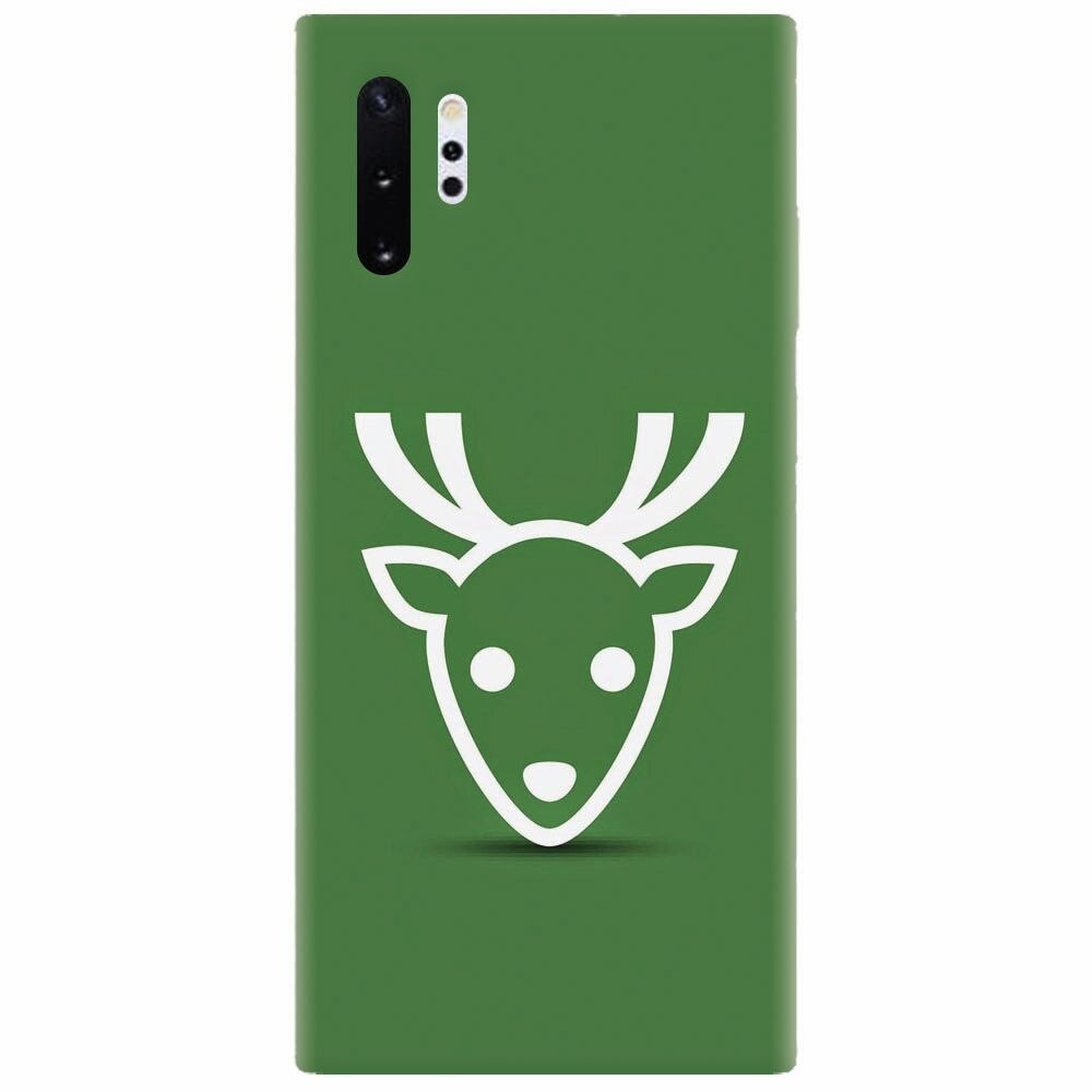 Husa silicon pentru Samsung Galaxy Note 10 Plus, Minimal Reindeer Illustration Green