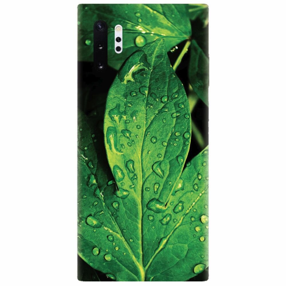 Husa silicon pentru Samsung Galaxy Note 10 Plus, Leaves And Dew