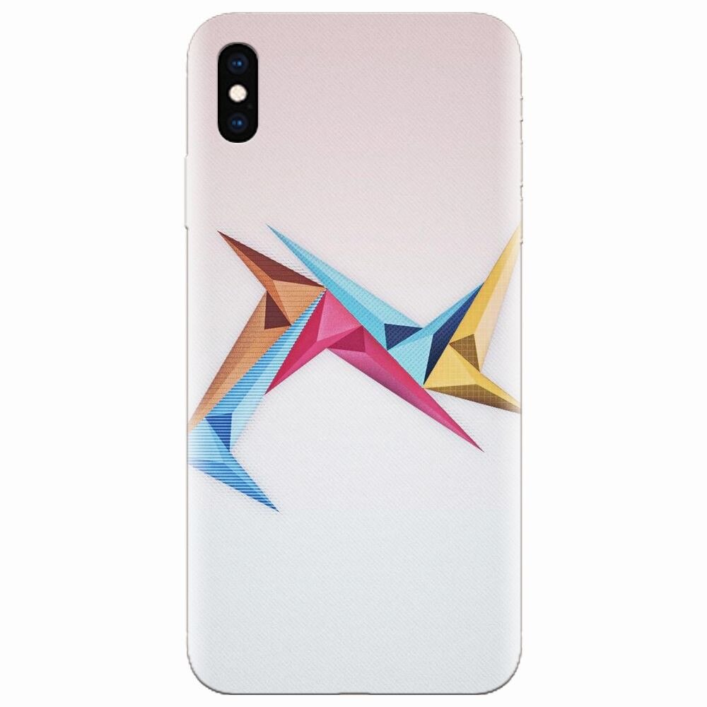 Husa silicon pentru Apple Iphone XS Max, Abstract Minimalistic Colors Triangles