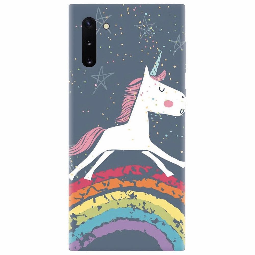 Husa silicon pentru Samsung Galaxy Note 10, Unicorn Rainbow