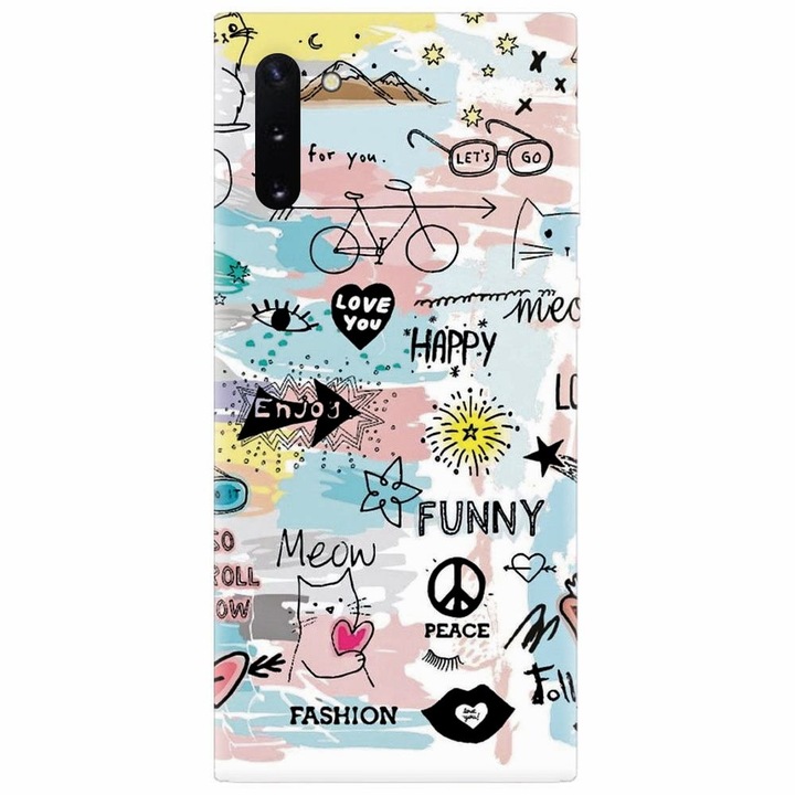 Husa silicon pentru Samsung Galaxy Note 10, Travel 101