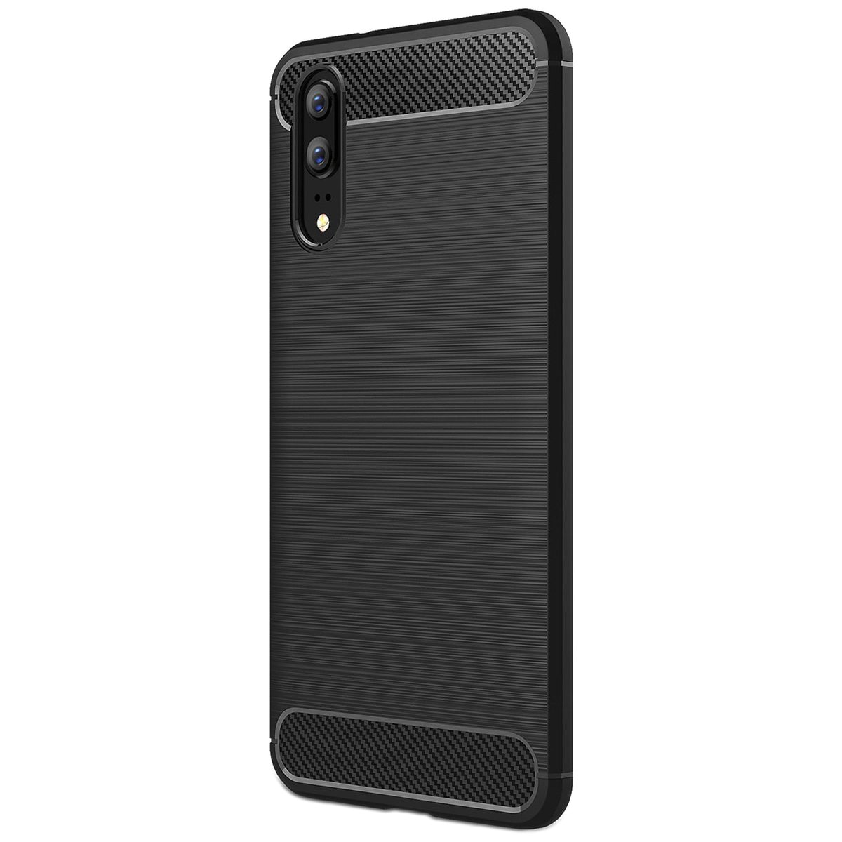 Husa Huawei P20 Tpu Carbon Fibre Brushed - negru