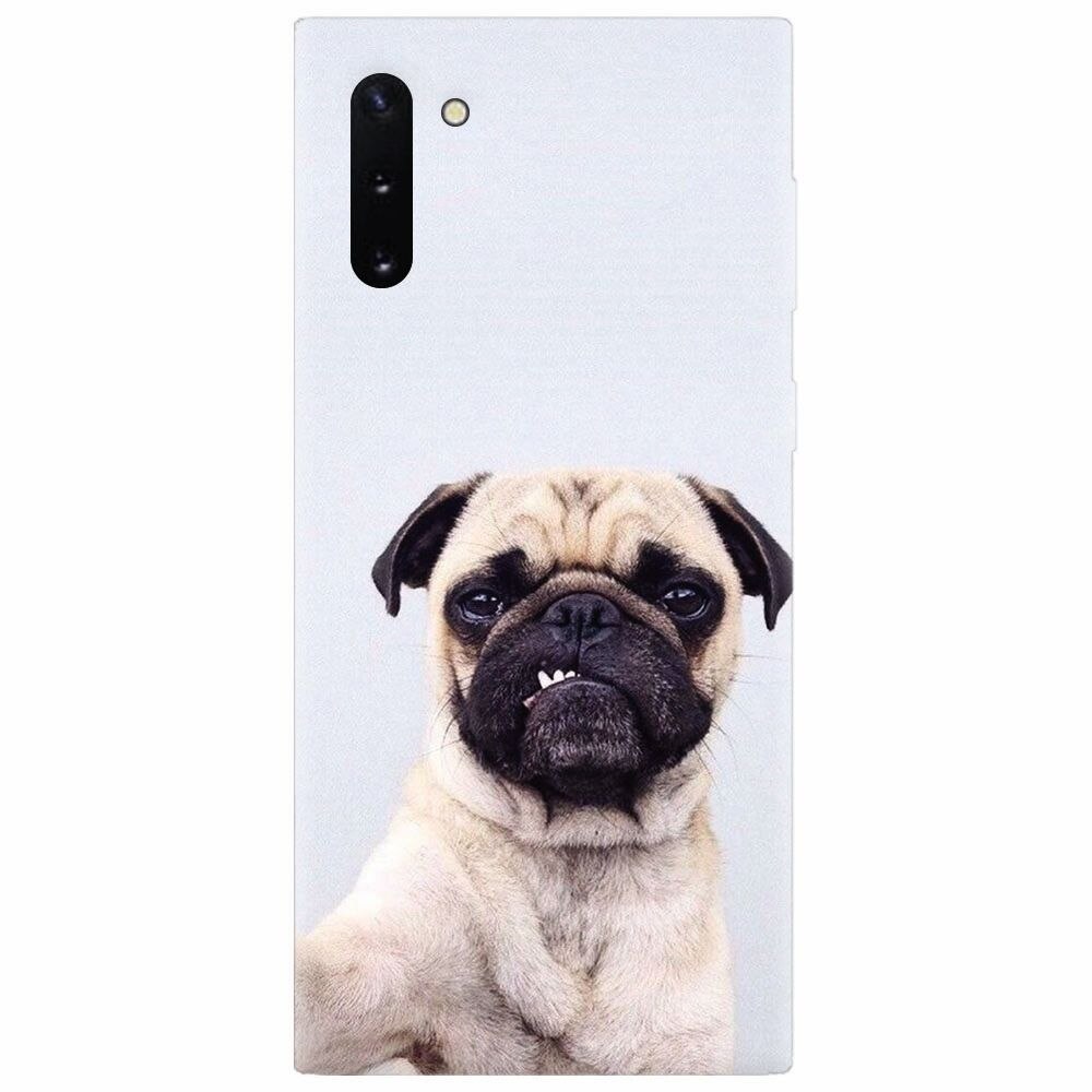 Husa silicon pentru Samsung Galaxy Note 10, Simple Pug Selfie