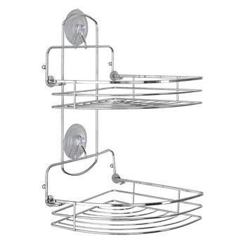Etajera coltar baie, Poco, otel cromat, 19x19x40 cm Etajera coltar baie, Poco, otel cromat, 19x19x40 cm