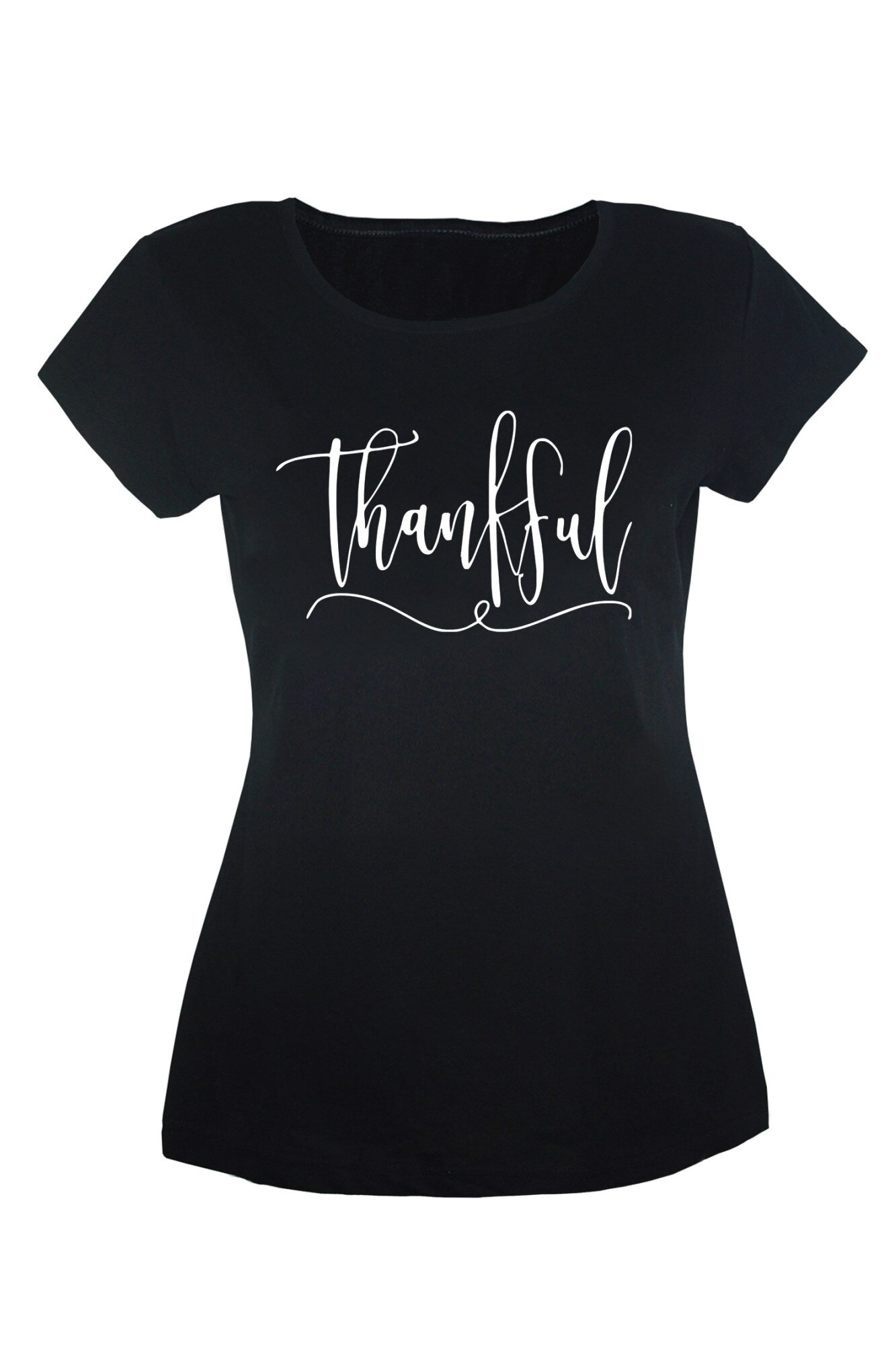 Tricou Thankful dama, Negru