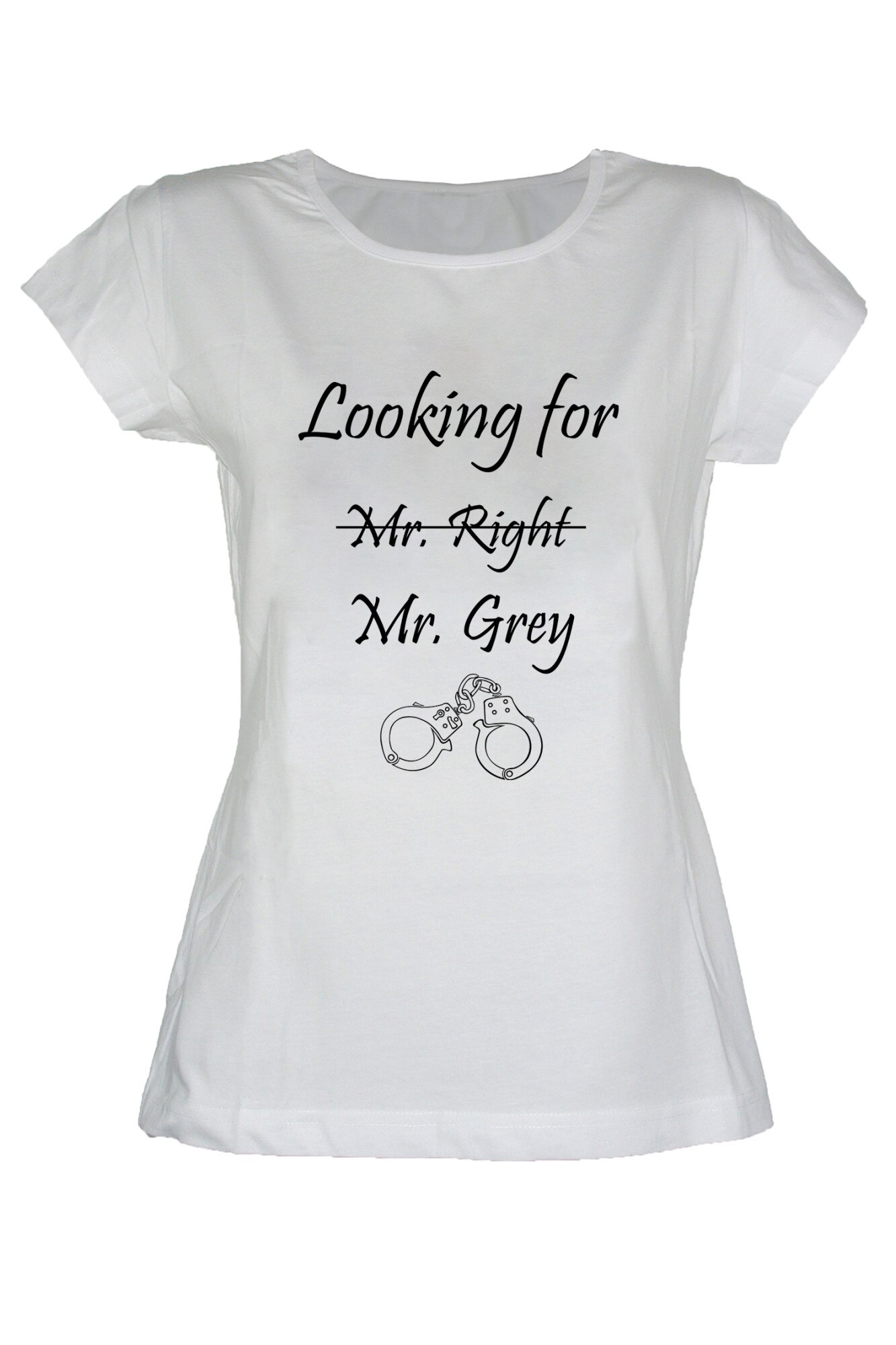 Tricou Mr Grey dama, Alb