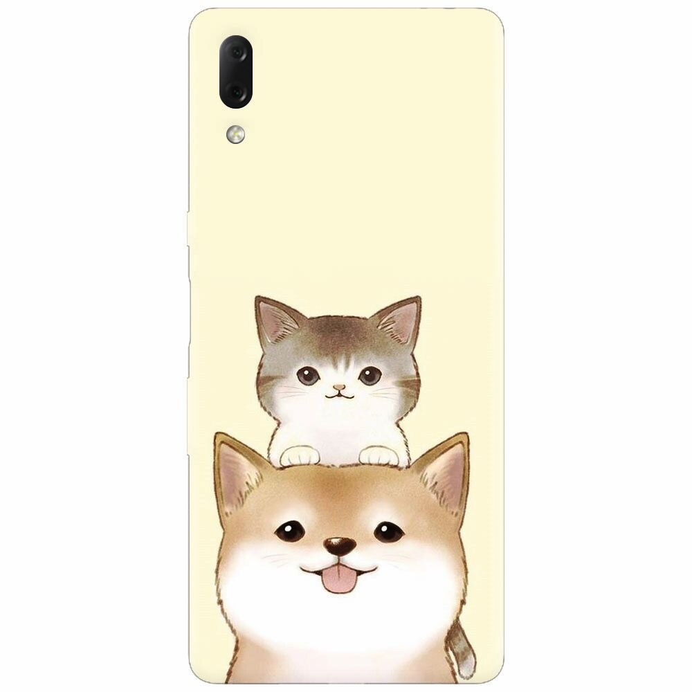Husa silicon pentru Sony Xperia L3, Two Cat