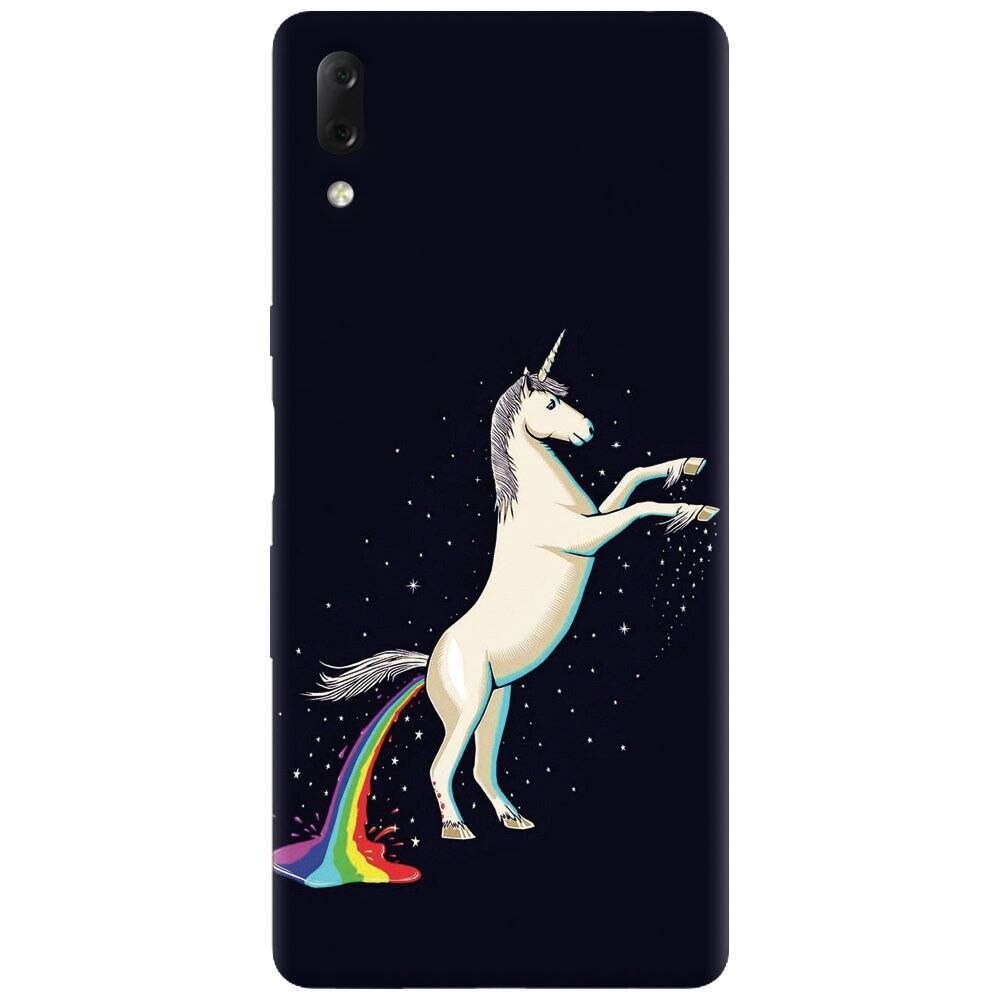 Husa silicon pentru Sony Xperia L3, Unicorn Shitting Rainbows