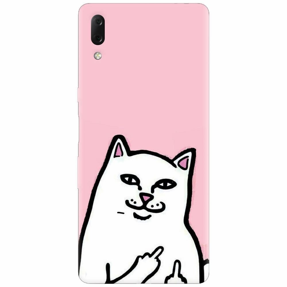 Husa silicon pentru Sony Xperia L3, White Cat