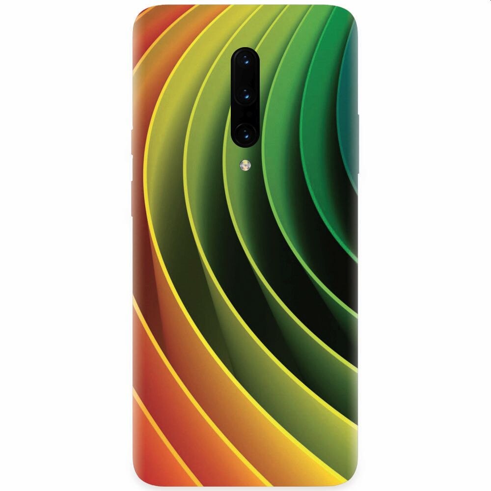 Husa silicon pentru OnePlus 7 Pro, 3D Multicolor Abstract Lines