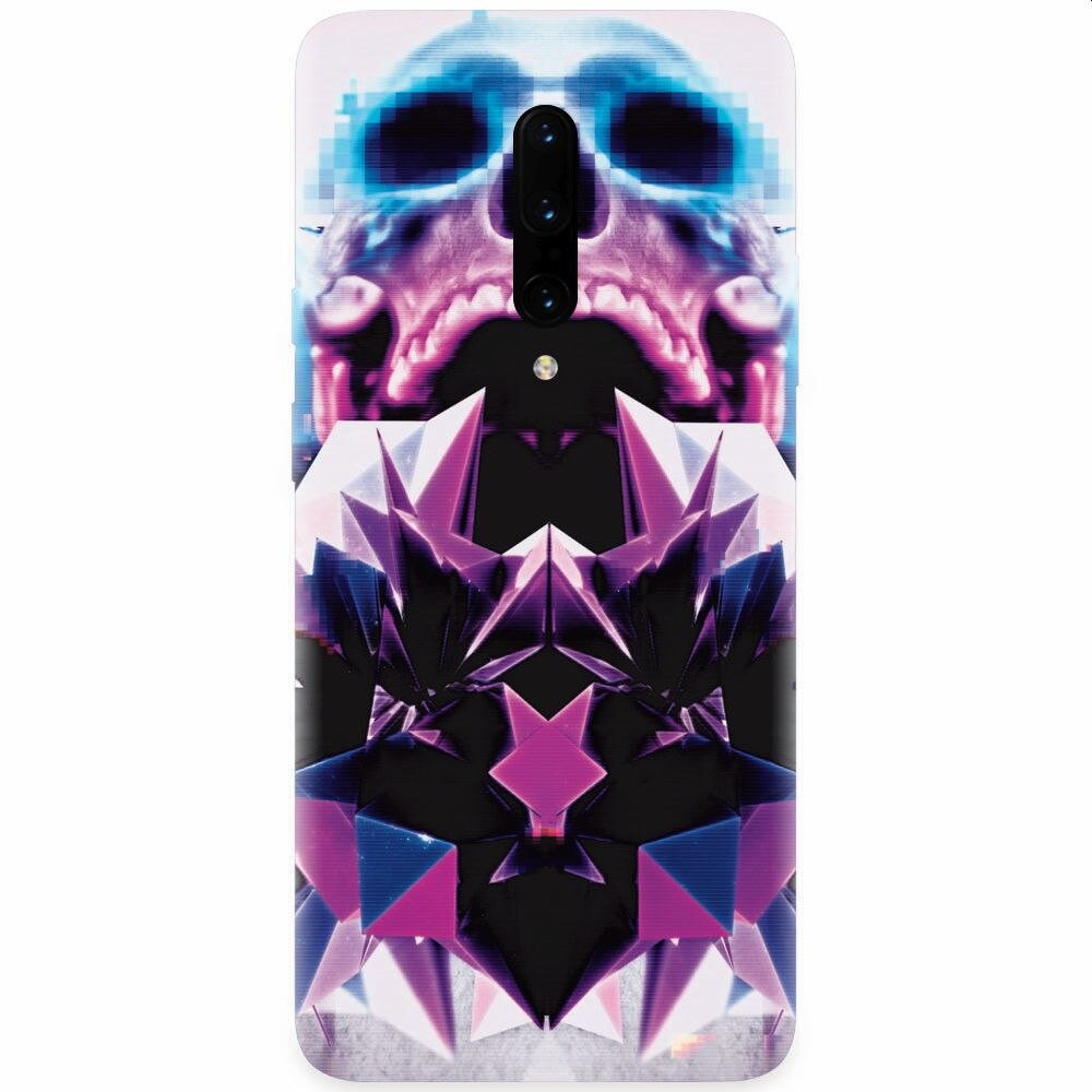 Husa silicon pentru OnePlus 7 Pro, Abstract Framed Skull