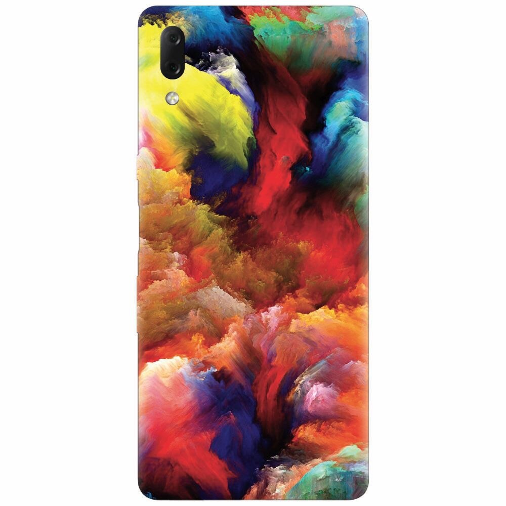 Husa silicon pentru Sony Xperia L3, Oil Painting Colorful Strokes