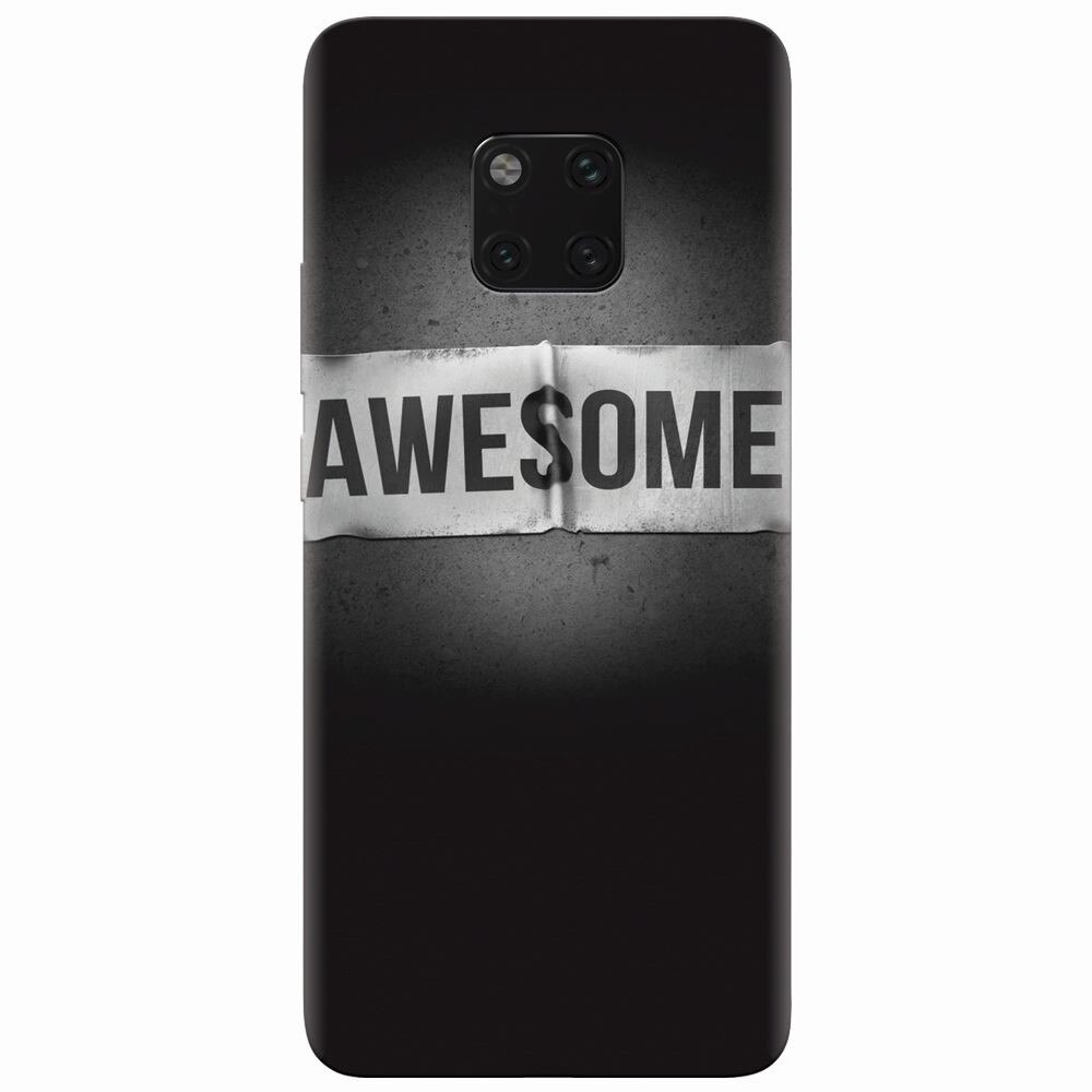 Husa silicon pentru Huawei Mate 20 Pro, Awesome Label Dark