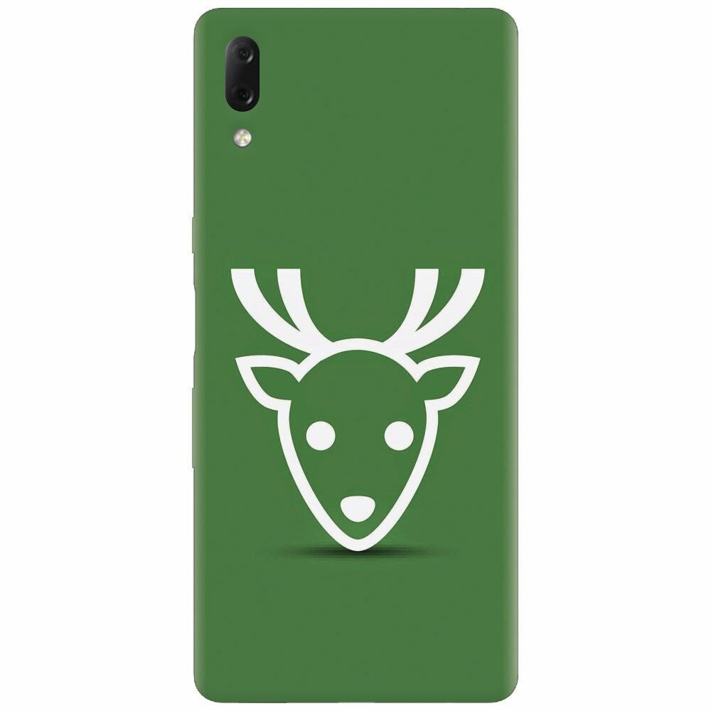 Husa silicon pentru Sony Xperia L3, Minimal Reindeer Illustration Green