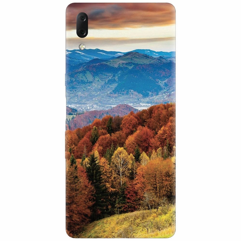 Husa silicon pentru Sony Xperia L3, Autumn Mountain Fall Rusty Forest Colours