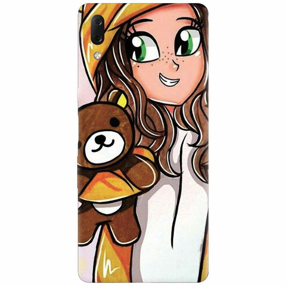 Husa silicon pentru Sony Xperia L3, Girl With Little Bear