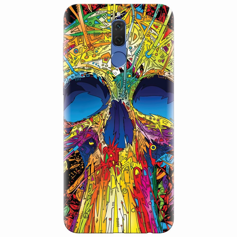 Husa silicon pentru Huawei Mate 10 Lite, Abstract Multicolored Skull