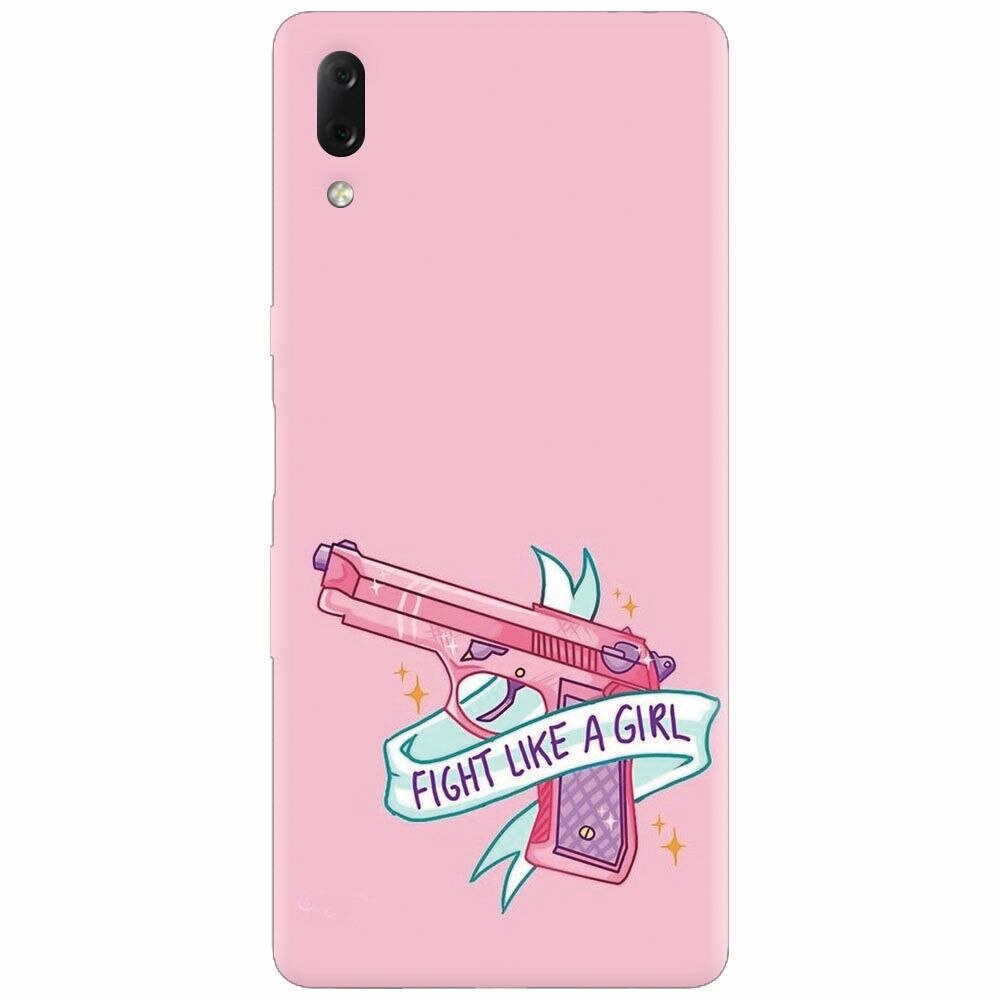 Husa silicon pentru Sony Xperia L3, Fight Like A Girl