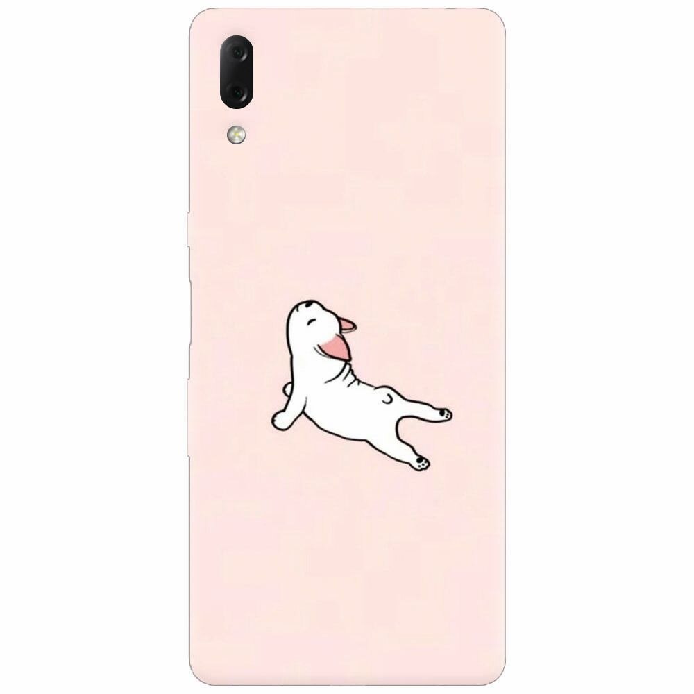 Husa silicon pentru Sony Xperia L3, Cute Dog Streching