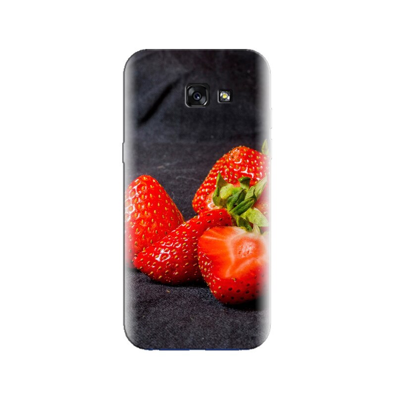 Husa Samsung A3 2017 Strawberry With Black Background