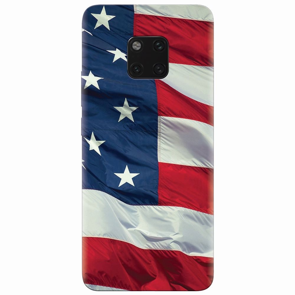 Husa silicon pentru Huawei Mate 20 Pro, American Flag Illustration