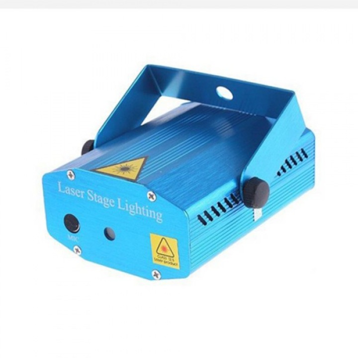 Mini proiector laser, OEM, 2 culori, Trepied, Albastru