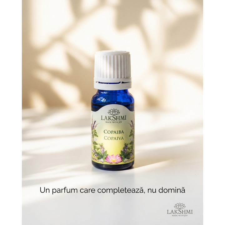 Ulei esential de Copaiba (Copaifera Officinalis Resin Oil) 10 ml, 100% pur si organic, Aromaterapie premium, Lakshmi