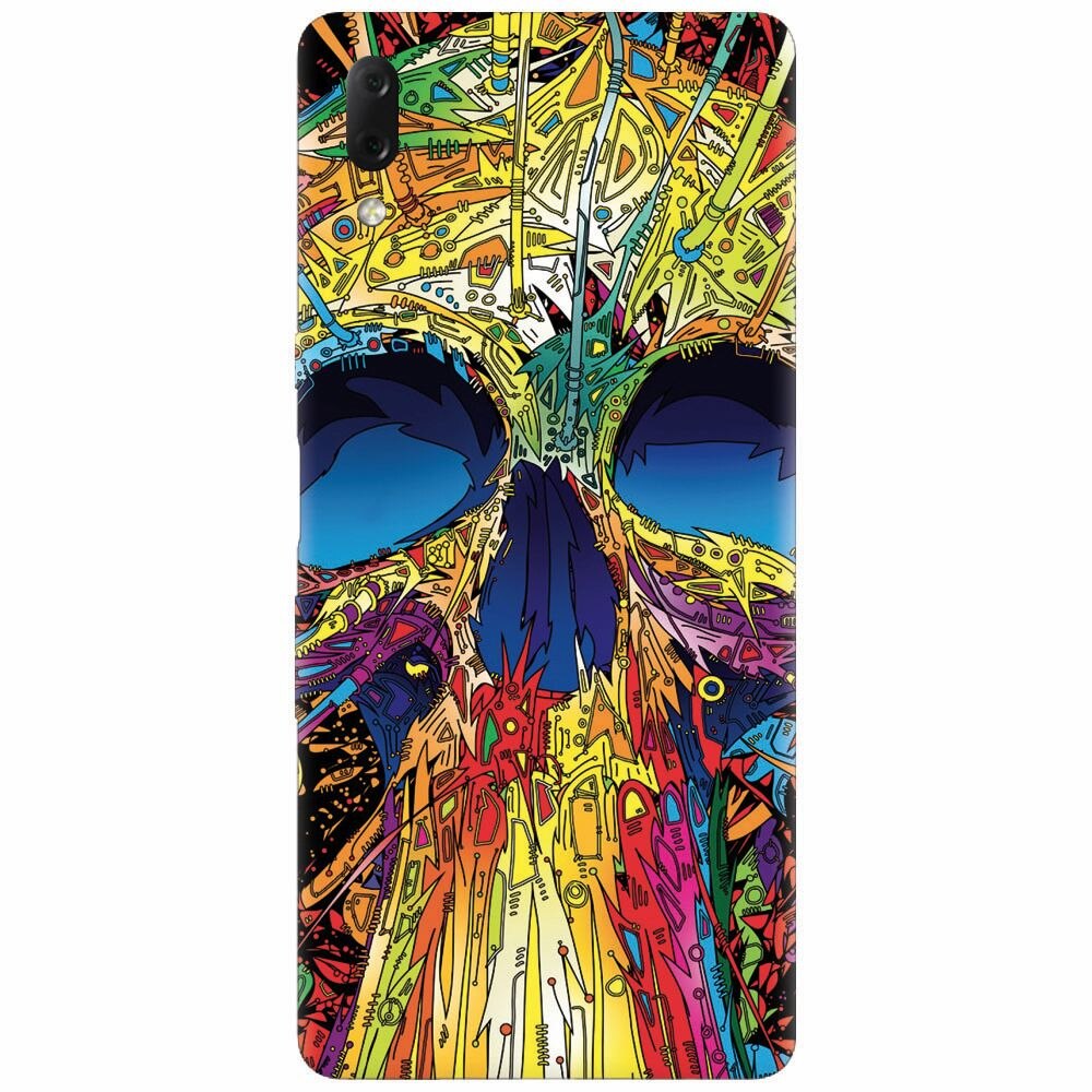 Husa silicon pentru Sony Xperia L3, Abstract Multicolored Skull