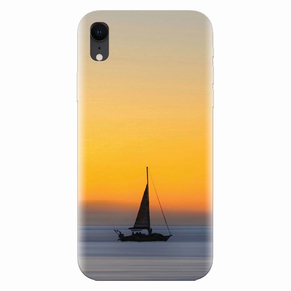 Husa silicon pentru Apple Iphone XR, Wind Sail Boat Ocean Sunset