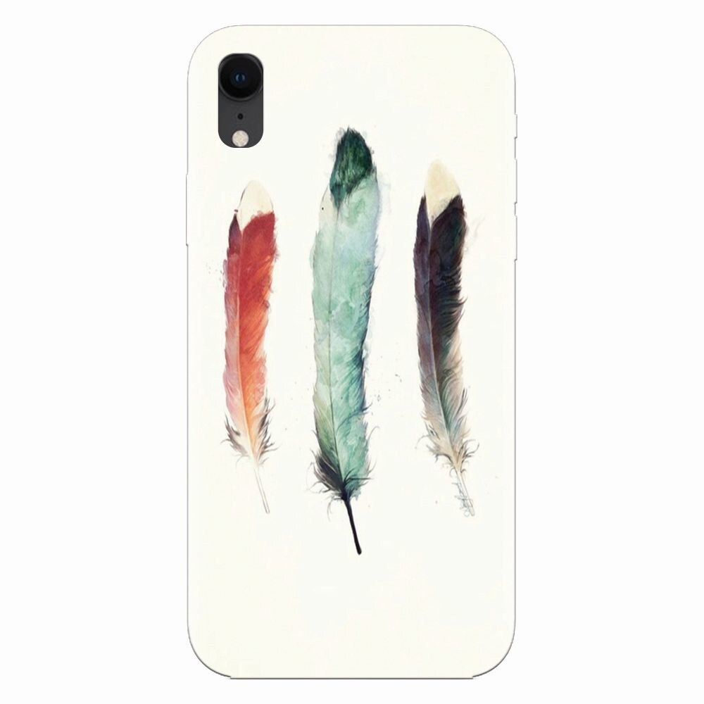Husa silicon pentru Apple Iphone XR, Three Feathers