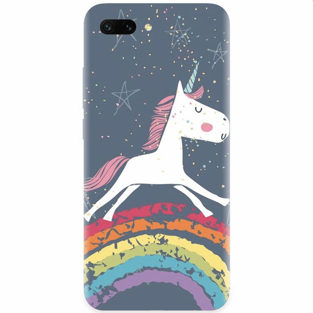 Husa silicon pentru Honor 10, Unicorn Rainbow