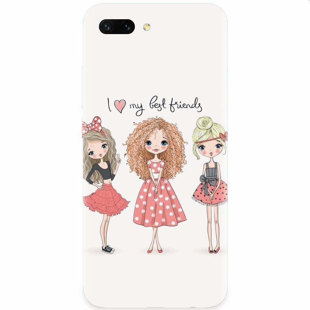 Husa silicon pentru Honor 10, I Love My Best Friends