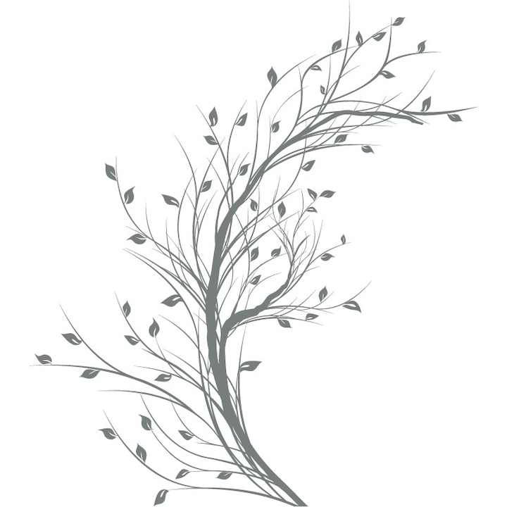 Őszi fa - Falmatrica - Szűrke - 124x110 cm